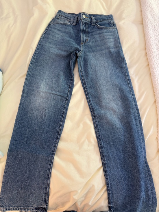 Joe's Jeans Denim - Joe's Jeans Straight-Leg High rise Mid-Blue Denim